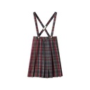 PLAID PLEATED SUSPENDER SKIRT