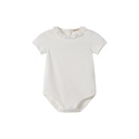 Short Sleeve Onesie With Ruffle Neck