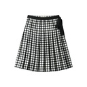 CHECKERED PLEATED SKIRT WITH TIE