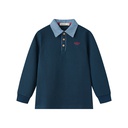 BOYS POLO WITH DENIM COLLAR