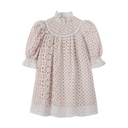 ROUND YOKE EYELET DRESS