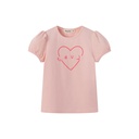 SHORT SLEEVE PINK T-SHIRT WITH HEART