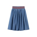 DENIM SKIRT WITH SMOCKED WAIST