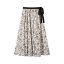 FLORAL SKIRT WITH SIDE TIE