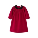 ROUND YOKE WOOL DRESS WITH CROCHET COLLAR