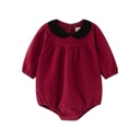 ROUND YOKE WOOL ROMPER WITH CROCHET COLLAR