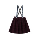 LEATHER SUSPENDER CHECKERED SKIRT
