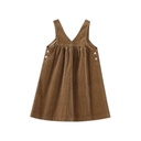 V NECK YOKE CORDUROY JUMPER