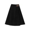 ACCORDIAN PLEATED SKIRT WITH SIDE BUCKLES