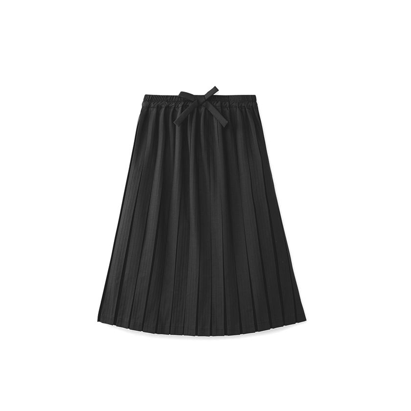 Box Pleated Elastic Waist Skirt