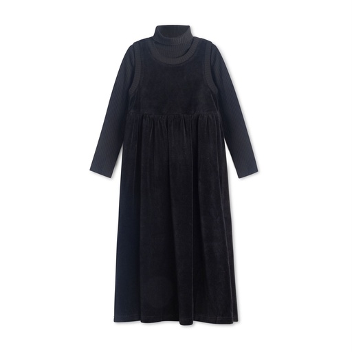 [F24-KDG201-BK] Velour Maxi Dress