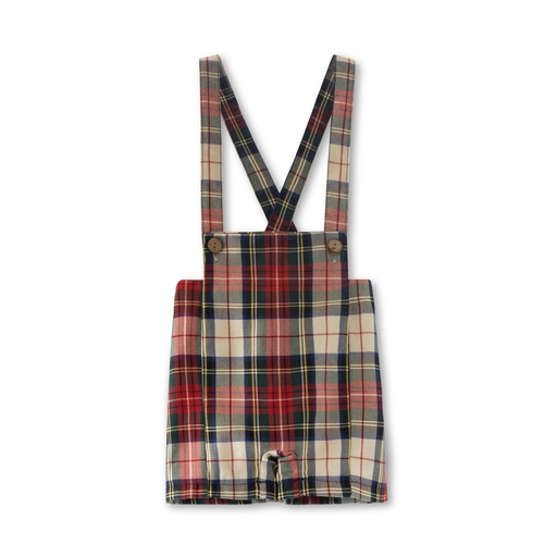 [F24-MMIB201-RD] Plaid Baby Shortall