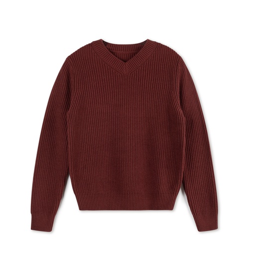 [F24-MNTB202-WN] Chunky Knit V-Neck Sweater