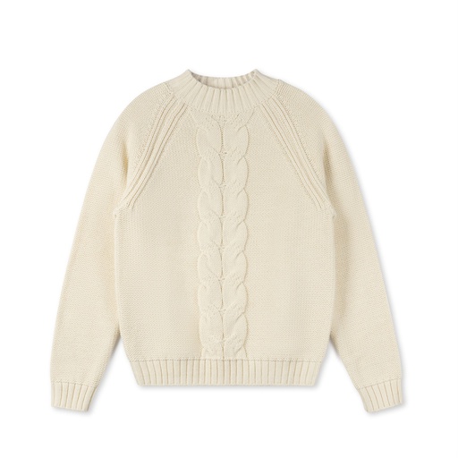 [F24-MNTU206-CR] Cable Mock Neck Sweater