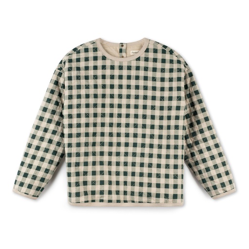 Quilted Gingham Sweat Top