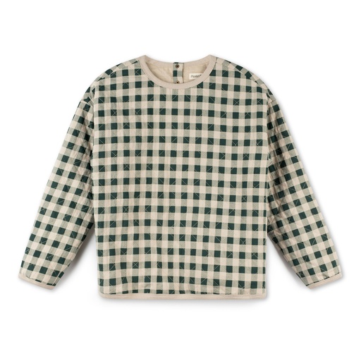 [F24-WNTU211-HG] Quilted Gingham Sweat Top
