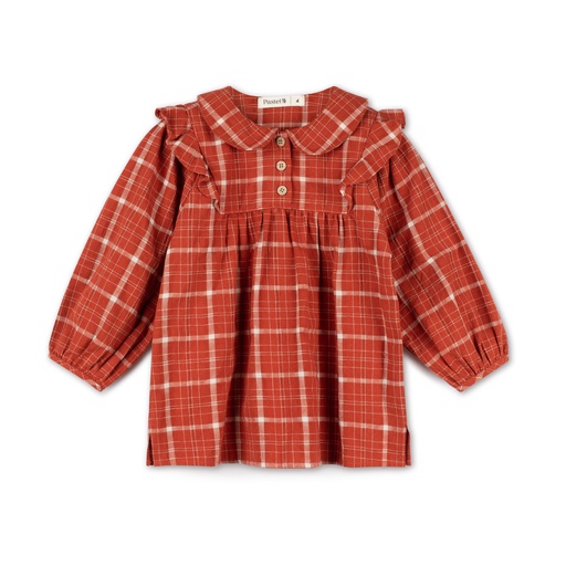 [F24-WTG202-RU] Plaid Peter Pan Blouse