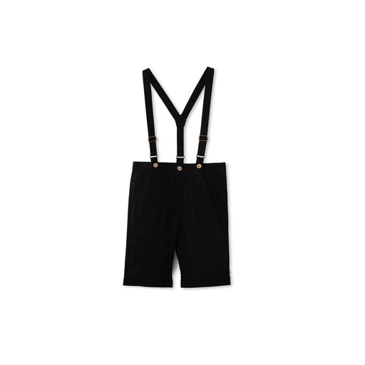 [BS-MPB52] Short Suspender Linen Pants