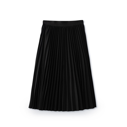 Elastic Waist Accordion Pleated Knee Length Skirt