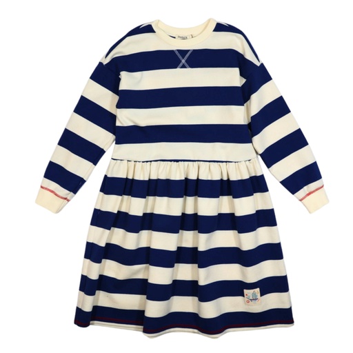 [S24-WDG301A-IS] INDIGO STRIPED SWEATDRESS