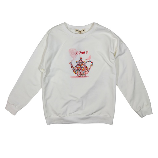 [S24-WNTG309-WH] FLORAL ICON SWEATSHIRT