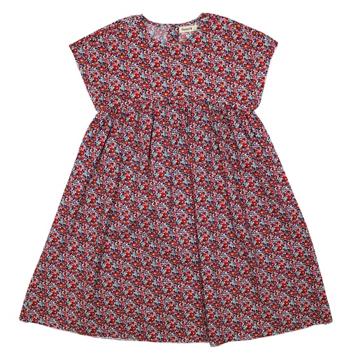 [S24-WDG302B-LF] LIBERTY SHORT SLEEVE HIGH YOKE DRESS