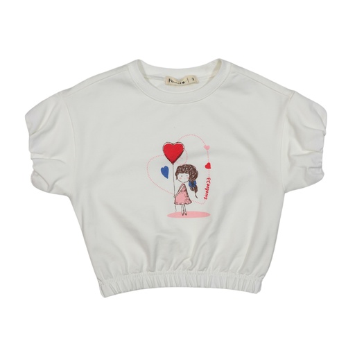 [S24-WNTG311-WH] CAP SLEEVE HEART BALLOON SWEATSHIRT