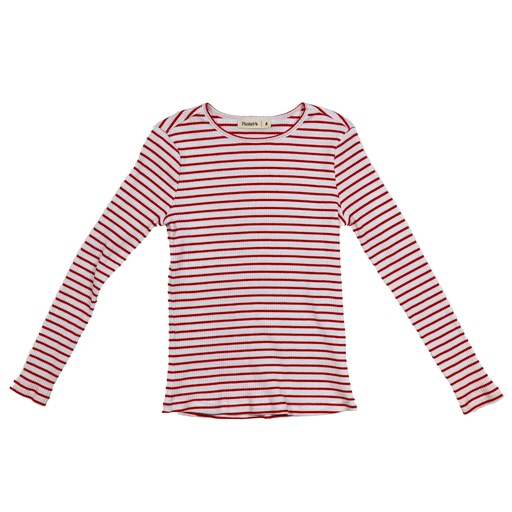 [S24-WNTU315-RS] STRIPED RIBBED TSHIRT