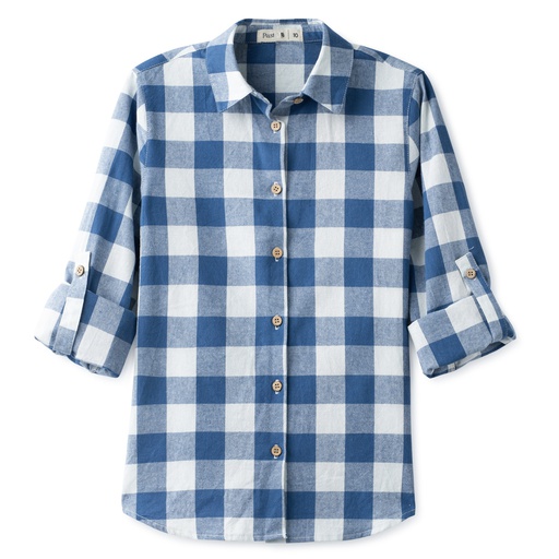 [S24-WTB303-BP] PLAID BUTTONED DOWN SHIRT