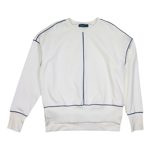 [S24-WNTPT303-WH] DROPSHOULDER SWEATSHIRT WITH PIPING