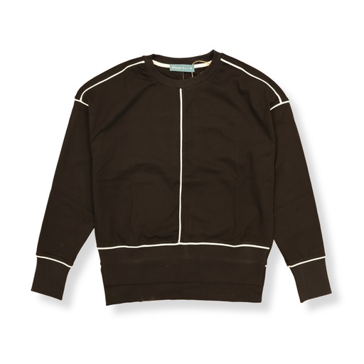 [S24-WNTPT303B-BK] DROPSHOULDER SWEATSHIRT WITH PIPING