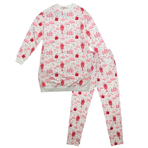 [S24-LNS303-WP] BIRDHOUSE BLISS NIGHTSHIRT