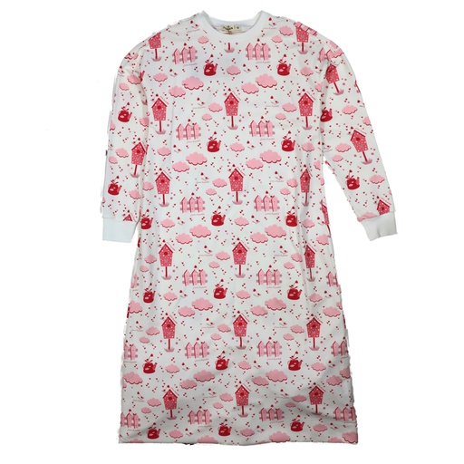 [S24-LNG303-WP] BIRDHOUSE BLISS NIGHTGOWN
