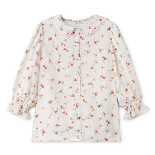 PETAL PRINT LINEN BLOUSE