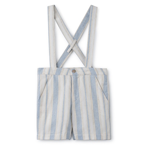 [S24-MPB302-BS] STRIPED LINEN SUSPENDER SHORTS