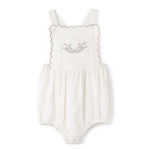 [S24-MMIU301-CR] SCALLOPED BIB LINEN BLOOMER