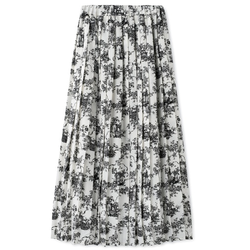 PRINTED PLEATED MAXI SKIRT