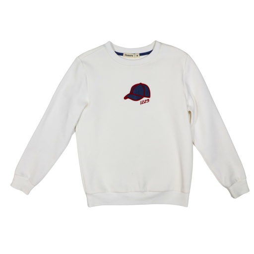 [S24-WNTU308C-WH] SWEATSHIRT WITH BASEBALL CAP