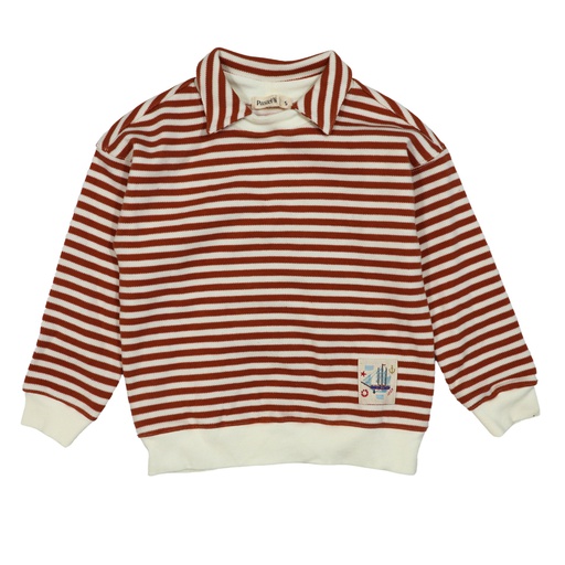 [S24-WNTB302-RW] STRIPED COLLARED SWEATSHIRT