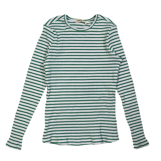 [S24-WNTU315-GR] STRIPED RIBBED TSHIRT