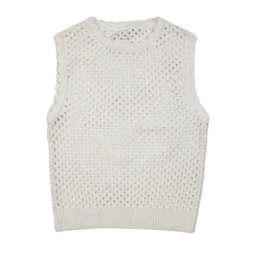 [S24-WNTG306-WH] POINTELLE VEST