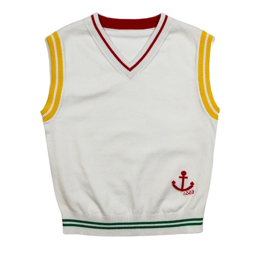 [S24-WNTU309-MC] SWEATER VEST WITH COLORED TRIMS