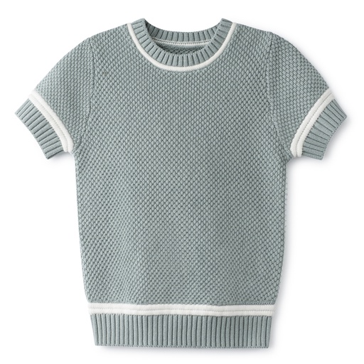[S24-MNTB301-MN] SHORT SLEEVE SEED STITCH SWEATER