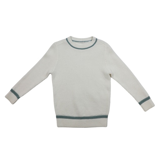 [S24-MNTB302-WH] LONG SLEEVE SEED STITCH SWEATER
