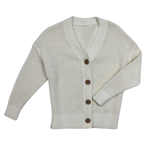 [S24-WNTU306-WH] V NECK FRONT BUTTON CARDIGAN