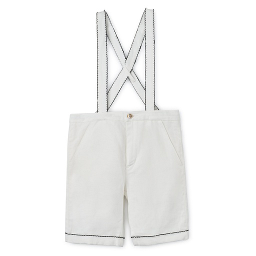[S24-MPB306-WB] SHORT PANTS WITH EMBROIDERY TRIMS