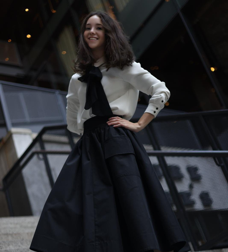 BLACK YOKE POCKET SKIRT