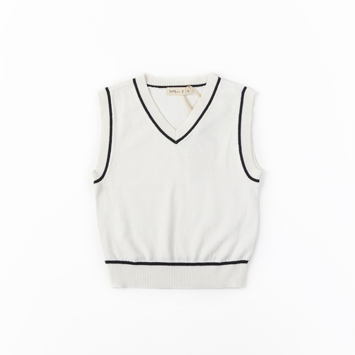 [S24-MNTB151-CR] TIP END KNIT VEST