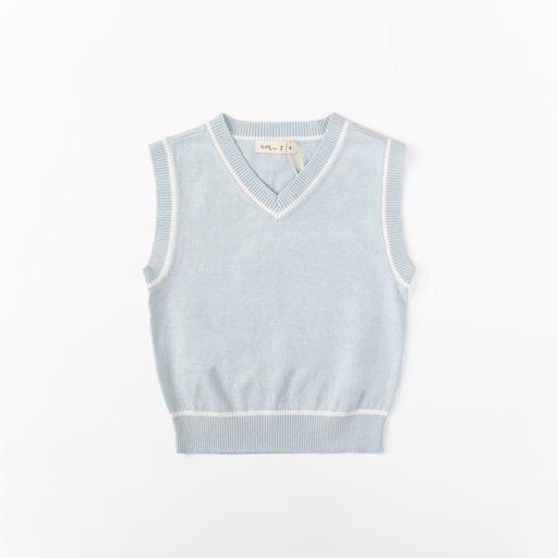 [S24-MNTB151-BU] TIP END KNIT VEST