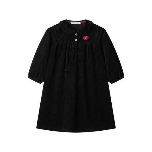 [F25-WD404-BK] PETER PAN COLLARED CORDUROY DRESS